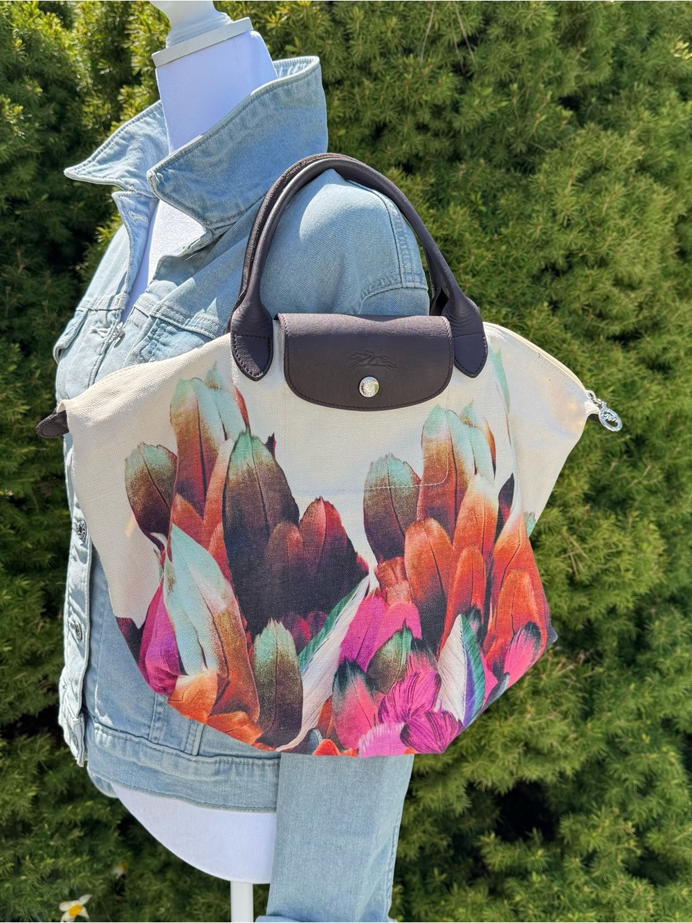 Longchamp Women's FeatherCanvas Tote Bag - Multi - Picture 2 of 8